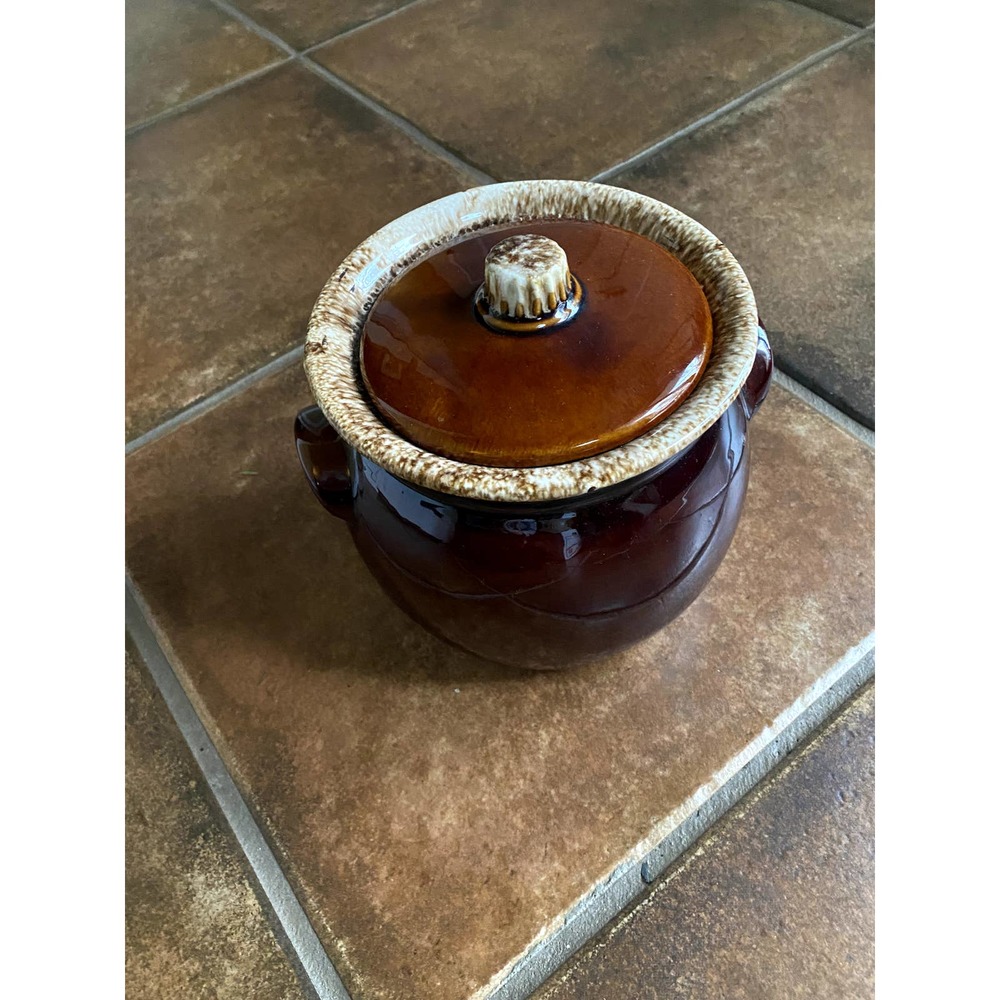 Brown Vintage Cooking Pot or Candy Jar with Lid - Picture 3 of 8